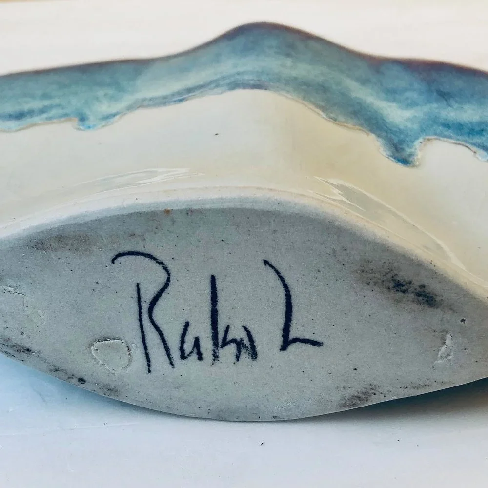 Studio Handmade Pottery Vase Artisan Signed SKINNY